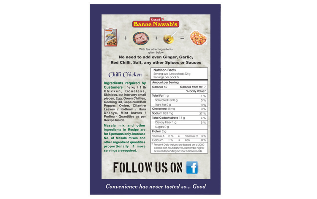 Ustad Banne Nawab's Chilli Chicken Masala   Box  110 grams